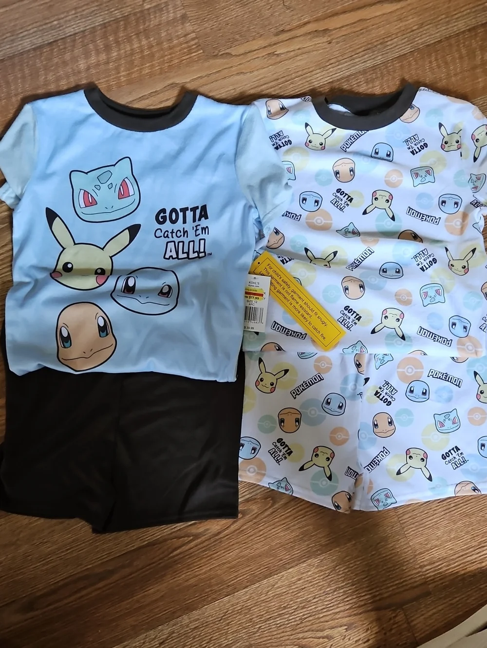 Kids Pajama Set - Light Blue & White